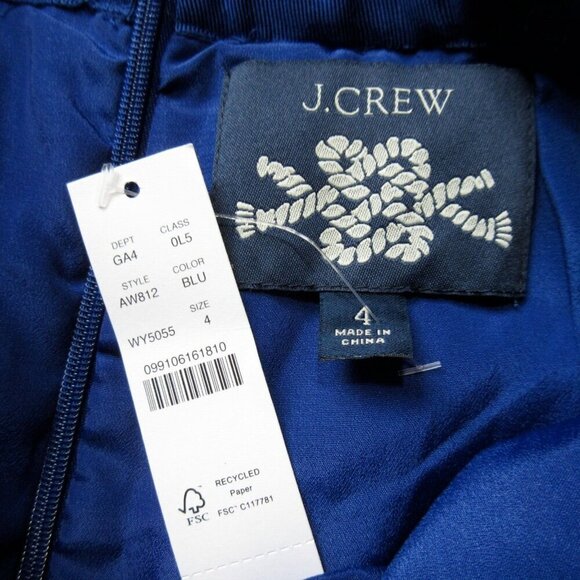 NWT J.Crew Belted Maxi in Blue White Oversized Polka Dot Taffeta Skirt 4 - Picture 2 of 6